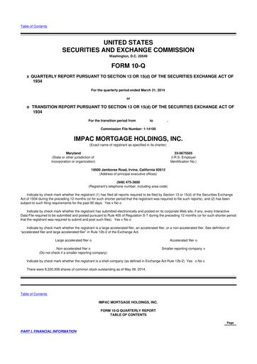 Thumbnail Impac Mortgage Holdings 10-Q Quarterly Report FY2014 