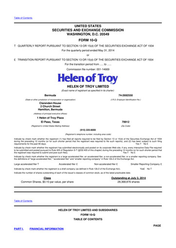 Vorschaubild Helen of Troy 10-Q Quartalsbericht 2015 