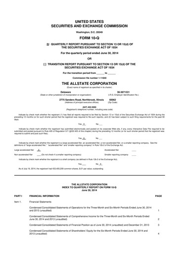 Vorschaubild Allstate 10-Q Quartalsbericht 2014 