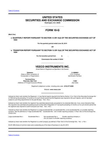 Thumbnail Veeco
 10-Q Quarterly Report FY2014 