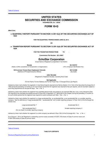 Thumbnail EchoStar 10-Q Quarterly Report FY2014 