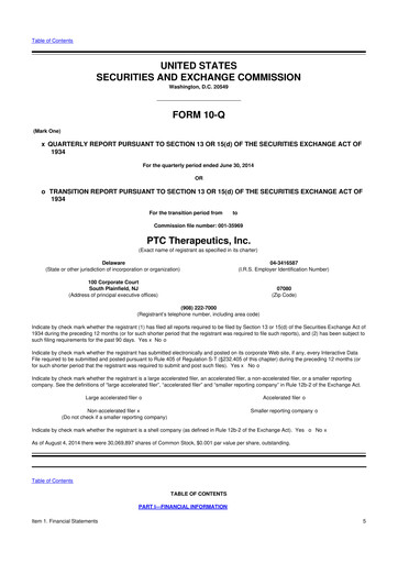 Thumbnail PTC Therapeutics
 10-Q Quarterly Report FY2014 