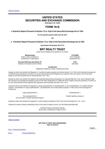 Thumbnail BRT Apartments 10-Q Quarterly Report FY 