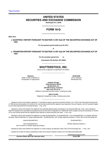 Thumbnail Shutterstock 10-Q Quarterly Report FY2014 