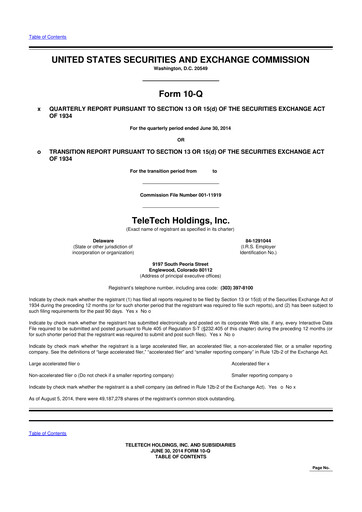 Thumbnail TTEC 10-Q Quarterly Report FY2014 