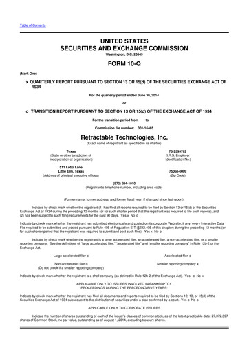 Thumbnail Retractable Technologies 10-Q Quarterly Report FY2014 