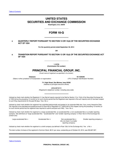 Thumbnail Principal Financial Group 10-Q Quarterly Report FY2014 