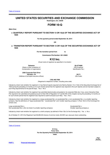 Thumbnail Stride (K12 Education)
 10-Q Quarterly Report FY2015 