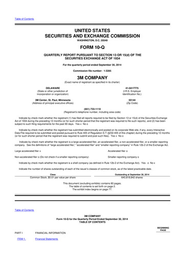 Thumbnail 3M 10-Q Quarterly Report FY2014 