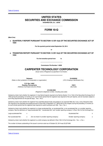 Thumbnail Carpenter Technology 10-Q Quarterly Report FY2015 