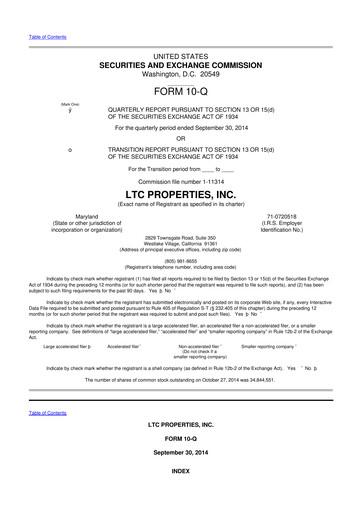 Thumbnail LTC Properties 10-Q Quarterly Report FY2014 