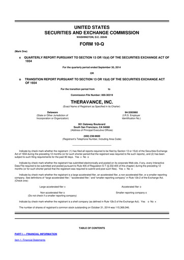 Thumbnail Innoviva 10-Q Quarterly Report FY2014 