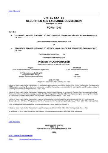 Vorschaubild Insmed 10-Q Quartalsbericht 2014 