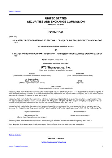 Thumbnail PTC Therapeutics
 10-Q Quarterly Report FY2014 