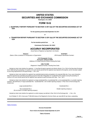 Miniature Accuray 10-Q Rapport trimestriel 2015 