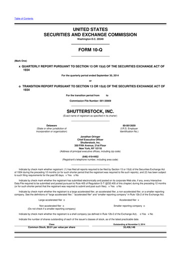 Thumbnail Shutterstock 10-Q Quarterly Report FY2014 