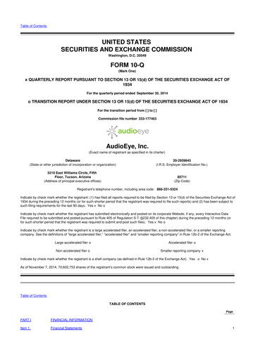 Thumbnail AudioEye 10-Q Quarterly Report FY2014 