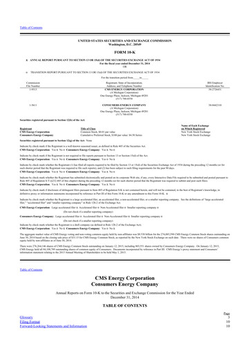 Thumbnail CMS Energy
 10-K Annual Report 2014