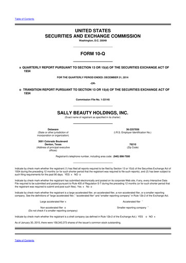 Thumbnail Sally Beauty Holdings 10-Q Quarterly Report FY2015 
