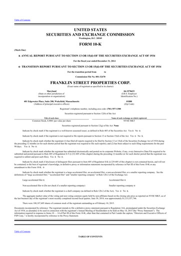 Thumbnail Franklin Street Properties 10-K Annual Report 2014