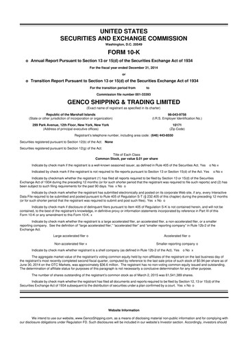 Thumbnail Genco Shipping & Trading 10-K Annual Report 2014