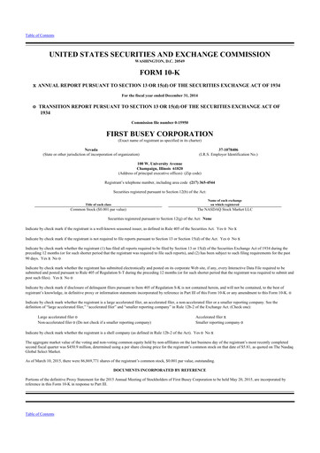 Thumbnail First Busey 10-K Annual Report 2014