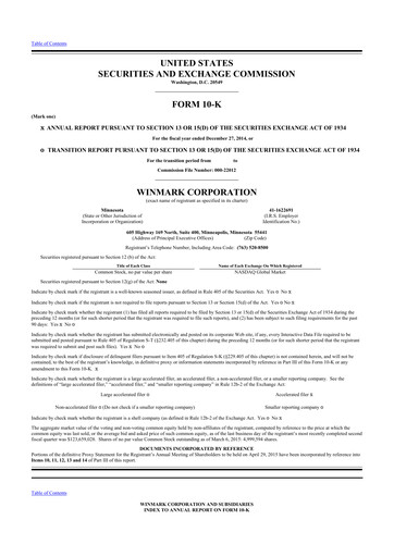 Thumbnail Winmark 10-K Annual Report 2014