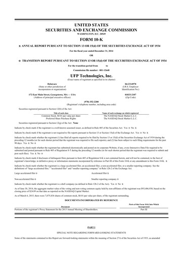 Thumbnail UFP Technologies
 10-K Annual Report 2014
