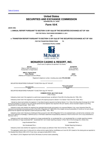 Thumbnail Monarch Casino & Resort 10-K Annual Report 2014