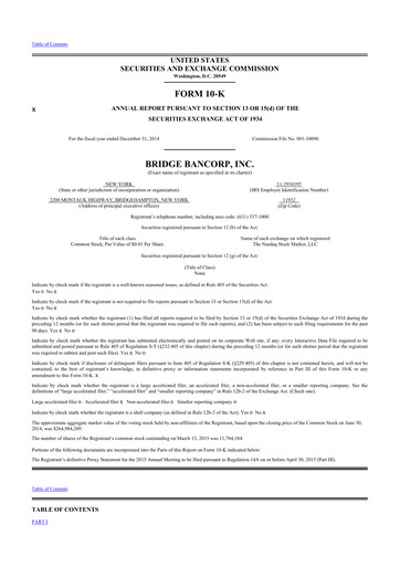 Thumbnail Dime Community Bancshares 10-K Annual Report 2014