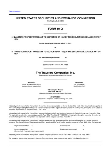 Thumbnail The Travelers Companies 10-Q Quarterly Report FY2015 