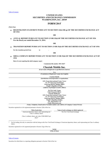 Thumbnail Cheetah Mobile
 20-F Annual Report 