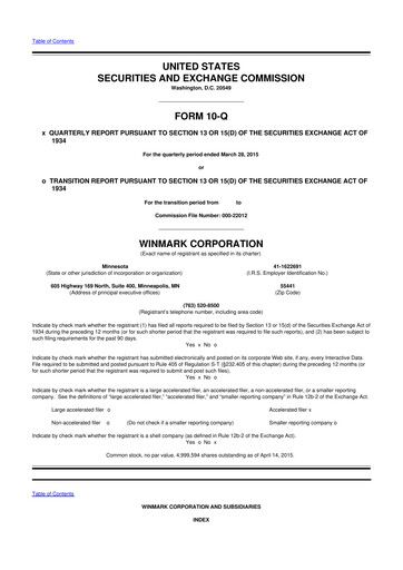 Thumbnail Winmark 10-Q Quarterly Report FY2015 