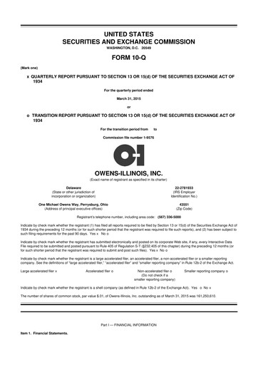 Thumbnail O-I Glass
 10-Q Quarterly Report FY2015 