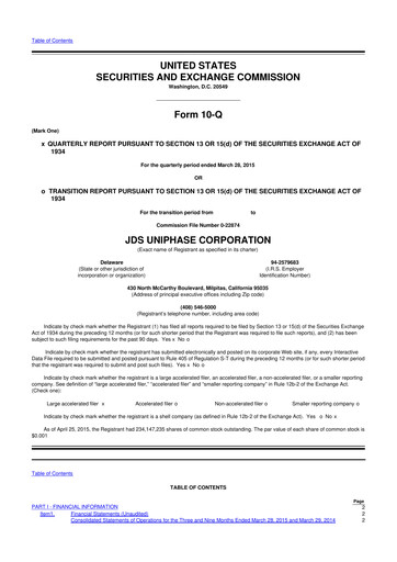 Thumbnail VIAVI Solutions
 10-Q Quarterly Report FY2015 