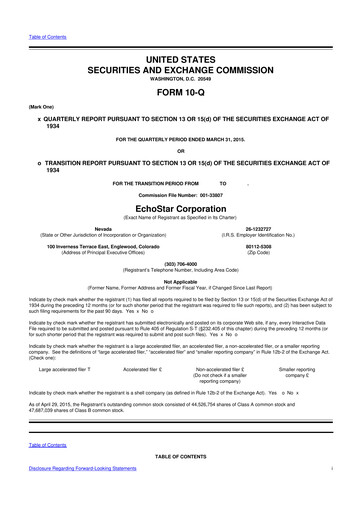 Thumbnail EchoStar 10-Q Quarterly Report FY2015 