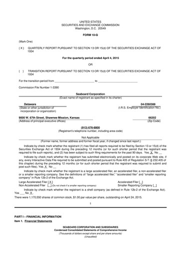 Thumbnail Seaboard Corporation 10-Q Quarterly Report FY2015 