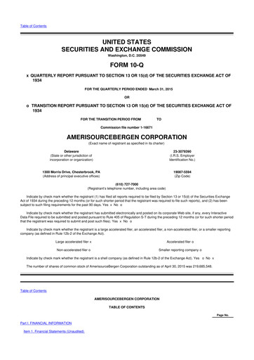 Vorschaubild Cencora 10-Q Quartalsbericht 2015 