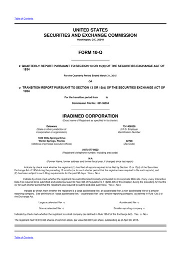 Thumbnail IRadimed 10-Q Quarterly Report FY2015 