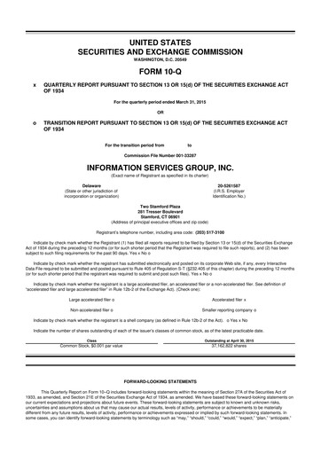 Thumbnail Information Services Group 10-Q Quarterly Report FY2015 