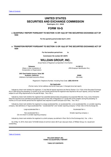 Thumbnail Willdan Group
 10-Q Quarterly Report FY2015 