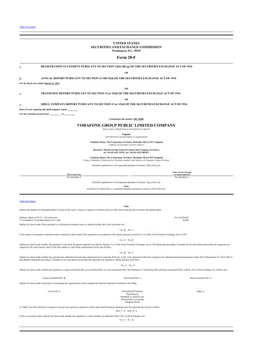 Thumbnail Vodafone 20-F Annual Report 