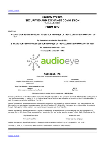 Thumbnail AudioEye 10-Q Quarterly Report FY2015 