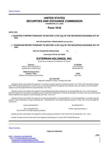 Miniature Archrock 10-Q Rapport trimestriel 2015 