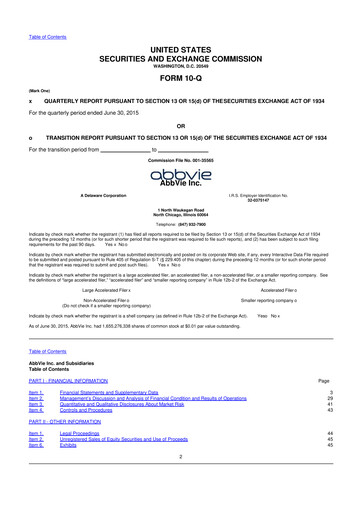 Thumbnail AbbVie 10-Q Quarterly Report FY2015 