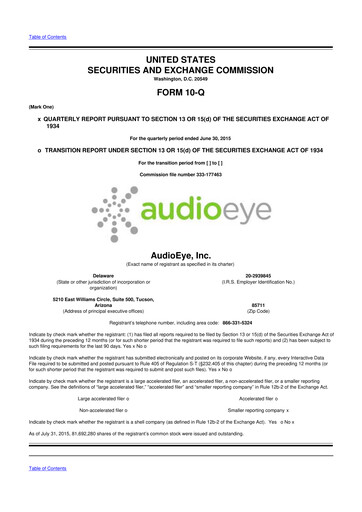 Thumbnail AudioEye 10-Q Quarterly Report FY2015 