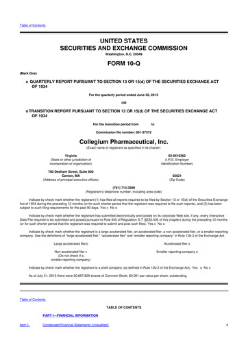 Thumbnail Collegium Pharmaceutical
 10-Q Quarterly Report FY2015 