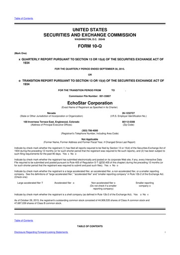 Thumbnail EchoStar 10-Q Quarterly Report FY2015 