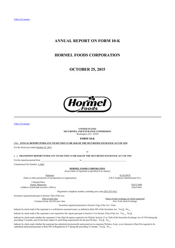 Thumbnail Hormel Foods 10-K Annual Report 2015