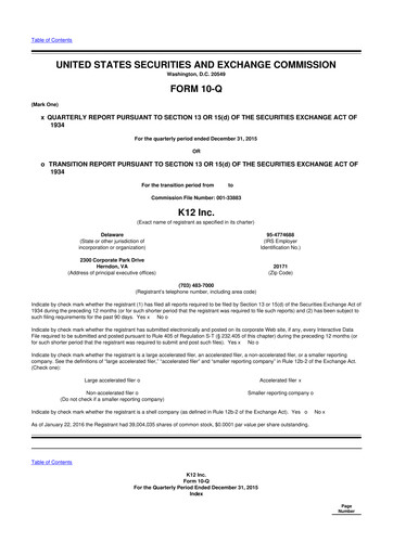 Thumbnail Stride (K12 Education)
 10-Q Quarterly Report FY2016 